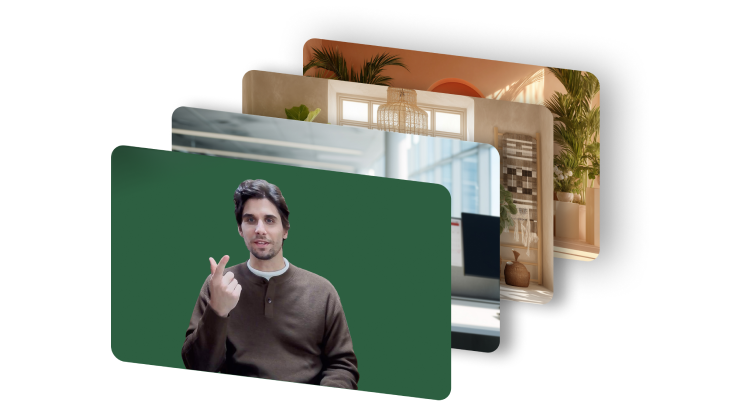 A demonstration of Insta360 Link 2's virtual background feature, allowing a speaker to present with different backgrounds on the fly.